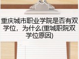 重庆城市职业学院是否有双学位，为什么(重城职院双学位原因)