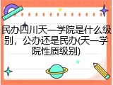 民办四川天一学院是什么级别，公办还是民办(天一学院性质级别)