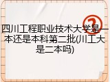 四川工程职业技术大学是一本还是本科第二批(川工大是二本吗)