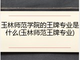 玉林师范学院的王牌专业是什么(玉林师范王牌专业)