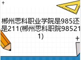 郴州思科职业学院是985还是211(郴州思科职院985211)