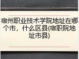 宿州职业技术学院地址在哪个市，什么区县(宿职院地址市县)