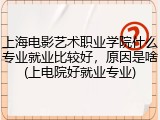 上海电影艺术职业学院什么专业就业比较好，原因是啥(上电院好就业专业)