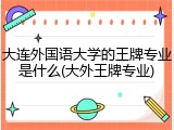 大连外国语大学的王牌专业是什么(大外王牌专业)