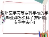 梧州医学高等专科学校的学生毕业都怎么样了(梧州医专学生去向)