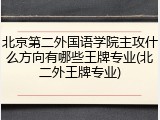 北京第二外国语学院主攻什么方向有哪些王牌专业(北二外王牌专业)