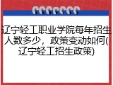 辽宁轻工职业学院每年招生人数多少，政策变动如何(辽宁轻工招生政策)