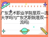 广东艺术职业学院是双一流大学吗?(广东艺职院是双一流吗)