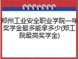 郑州工业安全职业学院一年奖学金最多能拿多少(郑工院最高奖学金)