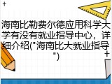 海南比勒费尔德应用科学大学有没有就业指导中心，详细介绍("海南比大就业指导")