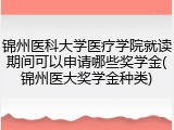 锦州医科大学医疗学院就读期间可以申请哪些奖学金(锦州医大奖学金种类)