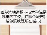 哈尔滨铁道职业技术学院是哪里的学校，在哪个城市(哈尔滨铁院所在城市)