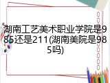 湖南工艺美术职业学院是985还是211(湖南美院是985吗)