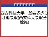 西安科技大学一般要多少分才能录取(西安科大录取分数线)