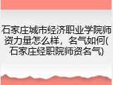 石家庄城市经济职业学院师资力量怎么样，名气如何(石家庄经职院师资名气)