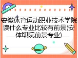 安徽体育运动职业技术学院读什么专业比较有前景(安体职院前景专业)