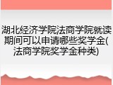 湖北经济学院法商学院就读期间可以申请哪些奖学金(法商学院奖学金种类)