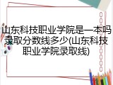 山东科技职业学院是一本吗录取分数线多少(山东科技职业学院录取线)