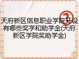 天府新区信息职业学院开设有哪些奖学和助学金(天府新区学院奖助学金)