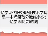 辽宁现代服务职业技术学院是一本吗录取分数线多少(辽宁职院录取线)