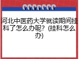 河北中医药大学就读期间挂科了怎么办呢？(挂科怎么办)