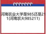 河南农业大学是985还是211(河南农大985211)