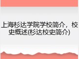 上海杉达学院学校简介，校史概述(杉达校史简介)