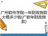 广州软件学院一年财政拨款大概多少钱(广软年财政拨款)