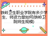 铁岭卫生职业学院有多少学生，师资力量如何(铁岭卫院师生规模)