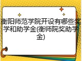 衡阳师范学院开设有哪些奖学和助学金(衡师院奖助学金)