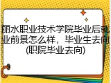 丽水职业技术学院毕业后就业前景怎么样，毕业生去向(职院毕业去向)