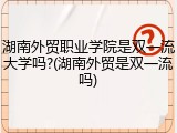 湖南外贸职业学院是双一流大学吗?(湖南外贸是双一流吗)