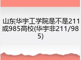 山东华宇工学院是不是211或985高校(华宇非211/985)