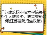 江苏建筑职业技术学院每年招生人数多少，政策变动如何(江苏建院招生政策)