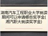 湖南汽车工程职业大学就读期间可以申请哪些奖学金(湘汽职大就读奖学金)