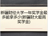 新疆财经大学一年奖学金最多能拿多少(新疆财大最高奖学金)