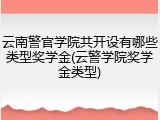 云南警官学院共开设有哪些类型奖学金(云警学院奖学金类型)