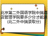 北京第二外国语学院中瑞酒店管理学院要多少分才能进(北二外中瑞录取分)