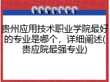 贵州应用技术职业学院最好的专业是哪个，详细阐述(贵应院最强专业)