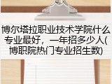 博尔塔拉职业技术学院什么专业最好，一年招多少人(博职院热门专业招生数)