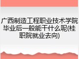 广西制造工程职业技术学院毕业后一般能干什么呢(桂职院就业去向)