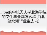 北京航空航天大学北海学院的学生毕业都怎么样了(北航北海毕业生去向)