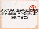 武汉光谷职业学院在读期间怎么申请助学贷款(光谷职院助学贷款)
