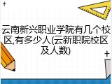 云南新兴职业学院有几个校区,有多少人(云新职院校区及人数)