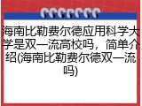 海南比勒费尔德应用科学大学是双一流高校吗，简单介绍(海南比勒费尔德双一流吗)