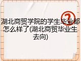 湖北商贸学院的学生毕业都怎么样了(湖北商贸毕业生去向)