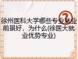 徐州医科大学哪些专业就业前景好，为什么(徐医大就业优势专业)