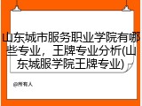 山东城市服务职业学院有哪些专业，王牌专业分析(山东城服学院王牌专业)
