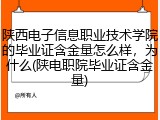 陕西电子信息职业技术学院的毕业证含金量怎么样，为什么(陕电职院毕业证含金量)
