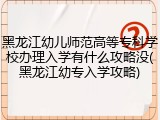 黑龙江幼儿师范高等专科学校办理入学有什么攻略没(黑龙江幼专入学攻略)